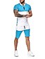 cheap Men&#039;s Hoodies &amp; Sweatshirts-mens sport set summer outfit 2 piece set short sleeve t shirts and shorts casual sweatsuit set sky blue