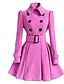 cheap Women&#039;s Coats &amp; Trench Coats-Women&#039;s Coat Solid Colored Active Fall &amp; Winter Long Coat Daily Long Sleeve Jacket Blushing Pink