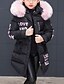cheap Girls&#039; Jackets &amp; Coats-Kids Girls&#039; Long Sleeve Down Jacket Black Pink Red Letter Active Fall Winter 3-12 Years School
