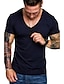 billiga Casual T-shirts för män-Herr T-shirt T-tröja Slät V-hals Sommar Kortärmad Kläder Muskel Viktigt