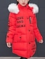 cheap Girls&#039; Jackets &amp; Coats-Kids Girls&#039; Long Sleeve Down Jacket Black Pink Red Letter Active Fall Winter 3-12 Years School