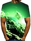 preiswerte 3D-T-Shirt für Männer-Herren Hemd T Shirt Lustige T-Shirts Graphic 3D Rundhalsausschnitt Gelb Rosa Blau Purpur Grün 3D-Druck Übergröße Täglich Festtage Kurzarm Bedruckt Bekleidung Elegant Übertrieben