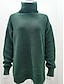 cheap Sweaters-Women&#039;s Sweater Pullover Jumper Knitted Solid Color Basic Casual St. Patrick&#039;s Day Long Sleeve Regular Fit Sweater Cardigans Turtleneck Fall Winter Green Gray Pink / Holiday / Going out
