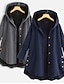 cheap Women&#039;s Coats &amp; Trench Coats-Women&#039;s Cloak / Capes Daily Sports Fall Regular Coat Loose Active Jacket Long Sleeve Solid Colored Patchwork Jacquard Gray Dusty Blue / Cotton
