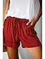 cheap Women&#039;s Bottoms-Women&#039;s Basic Casual Wide Leg Baggy Pocket Shorts Short Pants Micro-elastic Daily Holiday Cotton Blend Simple Mid Waist Lightweight Outdoor Light Blue Wine Red Pink ArmyGreen Orange &amp; Red (Orange) S