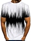 tanie Geometryczne-Męskie Koszula Podkoszulek Graficzny 3D Okrągły dekolt czarny / biały Czarny Biały Czerwony Zielony Druk 3D Puszysta Codzienny Wyjściowe Krótki rękaw Nadruk Odzież Moda miejska