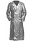 baratos Trench coat masculino-Casaco masculino casaco espanador de couro falso alemão clássico oficial uniforme militar casaco preto