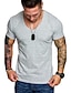 ieftine Tricouri casual pentru bărbați-Bărbați Tricou Tee Top Simplu În V vară Manșon scurt Îmbrăcăminte Muşchi Esențial
