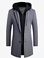 cheap Men&#039;s Outerwear-Men&#039;s Trench Coat Overcoat Quilted Pocket Regular Coat Navy Black Gray Camel Street Business Single Breasted One-button Fall Notch lapel collar Regular Fit XS S M L XL XXL / Daily / Warm / Plain