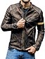 cheap Men&#039;s Jackets &amp; Coats-Men&#039;s PU Leather Jacket Faux Leather Coat Motorcycle Biker Vintage Style Bomber Jacket Winter Casual Daily Outdoor Work Black Warm Outwear Tops Pocket