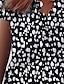 رخيصةأون بلوزات وقمصان للنساء-نسائي بلوزة قميص منقط مطبوعات غرافيك كشكش طباعة V رقبة أساسي قمم أسود أبيض