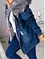 cheap Women&#039;s Jackets-Women&#039;s Denim Jacket Hoodie Jacket Daily Fall Winter Regular Coat Loose Fit Streetwear Jacket Long Sleeve Pocket Black Blue Grey