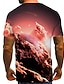 billige 3d-t-skjorte for menn-Herre Skjorte T skjorte Morsomme t-skjorter Grafisk 3D Rund hals Gul Rosa Blå Lilla Grønn 3D-utskrift Store størrelser Daglig Ferie Kortermet Trykt mønster Klær Elegant overdrevet