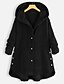 cheap Coats &amp; Trench Coats-Women&#039;s Coat Teddy Coat Sherpa jacket Button Basic Casual Casual Daily Holiday Coat Long Polyester Green Black Coffee Fall Winter Spring Hoodie Regular Fit M L XL 2XL 3XL 4XL / Windproof