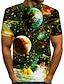 cheap Men&#039;s 3D Tee-Men&#039;s T shirt Tee Graphic Galaxy Round Neck Black Blue Gold Rainbow 3D Print Plus Size Daily Weekend Short Sleeve Print Clothing Apparel Exaggerated Basic