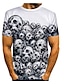 economico T-shirt 3D da Uomo-Per uomo maglietta Stampa 3D Pop art 3D Teschi Rotonda Halloween Giornaliero Stampa Manica corta Top Nero / Bianco