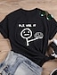 cheap Women&#039;s T-shirts-Women&#039;s T shirt Tee Designer Hot Stamping Graphic Graphic Prints Design Letter Short Sleeve Round Neck Daily Print Clothing Clothes Designer Basic White Black Gray