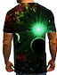 cheap Men&#039;s 3D Tee-Starry Night Mens Graphic Shirt Tee 3D Round Neck Green Blue Red Print Plus Size Daily Holiday Short Sleeve Clothing Apparel Exaggerated Elegant Space Casual Cotton