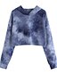 cheap Women&#039;s Hoodies &amp; Sweatshirts-Women&#039;s Tie Dye Long Sleeve Workout Crop Top Sweatshirt Hoodies for Women Teen Girls Sky Blue