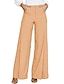 cheap Wide Leg &amp; High Waisted-women&#039;s high waisted long palazzo pants Maillard wide leg flowing trousers suit pants with pockets khaki