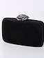 cheap Clutches &amp; Evening Bags-Women&#039;s Clutch Bags Polyester Velvet Wedding Party Bridal Shower Crystals Chain Plain Solid Colored Black Yellow Light Green