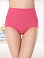economico Slip-Per donna Di base Comoda Colore puro Slip Media elasticità Vita alta Rosa M / 1 PC / Cotone
