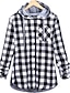 abordables Sweatshirt &amp; Sweats à capuche Femme-chemises à carreaux en flanelle pour femmes chemise à capuche boutonnée doublée à carreaux (gris, très petit)