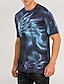 billige Geometrisk-lilla drage herre grafisk skjorte casual 3d for festival | sommer bomull t-skjorte optisk illusjon rund hals print plus size daglig kortermet