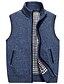 cheap Knit Tops-Men&#039;s Cardigan Vest Solid Color Knitted Rabbit Fur Sleeveless Regular Fit Sweater Cardigans Stand Collar Blue Wine Light Brown