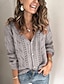 cheap Sweaters-Women&#039;s Cardigan Sweater Jumper Crochet Knit Hollow Out Button Tunic V Neck Solid Color Home Daily Basic Casual Winter Fall Green Black S M L / Spring / Long Sleeve / Spring / Going out / Loose Fit