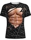 cheap Men&#039;s Tees &amp; Tank Tops-Men&#039;s T shirt 3D Print Graphic 3D Muscle Print Short Sleeve Daily Tops Black