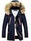 cheap Men&#039;s Outerwear-men lengthened fur hooded down coats heavy parka winter jackets blue l