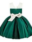 cheap Girls&#039; Dresses-Kids Little Girls&#039; Dress Solid Colored Red Lace up Bow Purple Green Red Knee-length Sleeveless Active Sweet Dresses Regular Fit