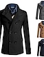 cheap Men’s Jackets &amp; Coats-men&#039;s winter trench coat double breasted pea coat notched collar overcoat business down jacket (black,medium)