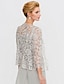 cheap Mother&#039;s Wraps-Mother‘s Wraps Bolero Coats / Jackets Elegant 3/4 Length Sleeve Floral Lace Wedding Guest Wraps With Lace For Fall Wedding Event Formal Party Spring &amp; Summer Only Wraps