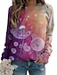 cheap Women&#039;s Hoodies &amp; Sweatshirts-Women&#039;s Hoodie Sweatshirt Pullover Casual Green Blue Purple Graphic Floral Scenery Loose Fit Daily Round Neck Long Sleeve S M L XL XXL / 3D Print