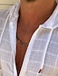 Недорогие мужские повседневные рубашки-Муж. Рубашка Повседневная рубашка Летняя рубашка Черный Белый Красный Оранжевый Зеленый С короткими рукавами Полотняное плетение Однотонный Капюшон непечатаемый Офис Офис / Карьера Одежда