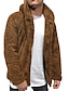 cheap Men&#039;s Outerwear-mens hooded jacket 2021 fuzzy sherpa fleece warm casual solid fashion simple open front cardigan winter coat plus size winter loose big and tall outwear