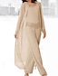 tanie Kostiumy-Suit Sukienka dla matki panny młodej Formalny Elegancja Zaokrąglony Sięgająca podłoża Szyfon Satyna Długi rękaw z Cekin 2023