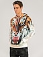 cheap Men&#039;s Pullover Hoodies-Men&#039;s Hoodie Green Camel Rainbow Brown Beige Hooded Tiger Animal Patterned 3D Holiday 3D Print Plus Size Basic Clothing Apparel Hoodies Sweatshirts
