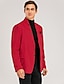 baratos Blazer e Jaqueta-blazer masculino slim cor sólida preto branco vermelho 2024