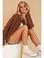 cheap Cardigans-Women&#039;s Vintage Style Knitted Solid Color Cardigan Long Sleeve Sweater Cardigans Crew Neck Fall Spring Blushing Pink Brown