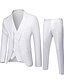 cheap Suits-White Black Gray Men&#039;s Wedding Party / Evening Homecoming Suits 3 Piece Solid Colored Standard Fit Single Breasted Two-buttons 2022