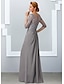cheap Mother of the Bride Dresses-A-Line Mother of the Bride Dress Elegant Jewel Neck Floor Length Chiffon Lace Half Sleeve with Appliques 2024