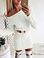 hesapli Mini Elbiseler-Kadın&#039;s Haljina-vesta Kısa elbise Beyaz Siyah Gri Doğal Pembe Uzun Kollu Saf Renk Sonbahar Düşük Omuz Seksi İnce 2022 S M L XL