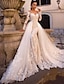 cheap Wedding Dresses-Ball Gown Mermaid / Trumpet Wedding Dresses Sweetheart Neckline Court Train Lace Tulle Lace Over Satin Long Sleeve Sexy Plus Size Modern Detachable with Appliques 2022