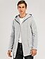 economico Giubbotti Casual-Per uomo Giacca con cappuccio Giacca sportiva Da tutti i giorni Con cappuccio Informale Giacca Capispalla Liscio Nero Bianco Grigio chiaro