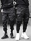 cheap Cargo Pants-Men&#039;s Cargo Pants Joggers Trousers Jogging Pants Drawstring Elastic Waist Multi Pocket Solid Color Cotton Streetwear Hip Hop Black Grey