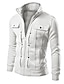 cheap Men&#039;s Outerwear-mens top fashion slim designed lapel cardigan slim fit coat jacket white