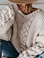 cheap Sweaters-Women&#039;s Pullover Knitted Solid Color Stylish Long Sleeve Sweater Cardigans Crew Neck Fall Winter Red Blushing Pink Blue